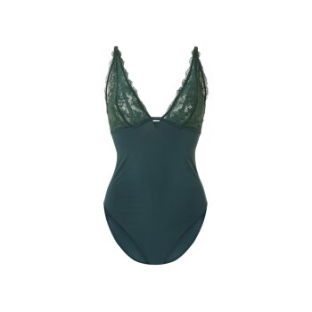 esmara® Damen Body mit Spitze (Grün, M(40/42)) - B-Ware neuwertig