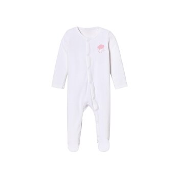 LUPILU® Baby-Nicki-Schlafoverall, mit Textildruck, 74/80, weiß - B-Ware neuwertig