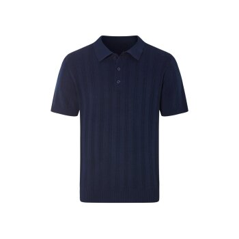 LIVERGY® Herren Strick-Poloshirt, mit Knopfleiste (navy, XL (56/58)) - B-Ware neuwertig