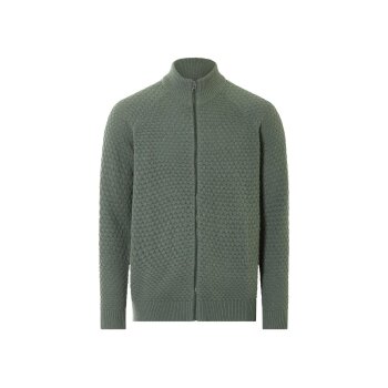 LIVERGY® Herren Strickjacke, in modischer Waffeloptik (Grün, M (48/50)) - B-Ware neuwertig
