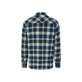 LIVERGY® Herren Freizeithemd, aus weicher, wärmender Flanell-Qualität (navy/grün/gelb, M (39/40)) - B-Ware neuwertig