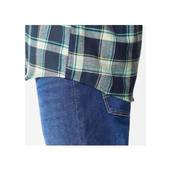 LIVERGY® Herren Freizeithemd, aus weicher, wärmender Flanell-Qualität (navy/grün/gelb, M (39/40)) - B-Ware neuwertig