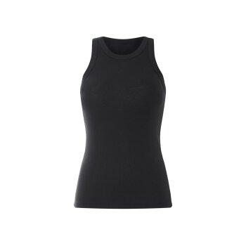 esmara® Damen Achselhemd in modischer Ripp-Qualität (Schwarz, S (36/38)) - B-Ware neuwertig