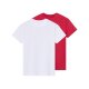pepperts!® Kinder T-Shirt, 2 Stück, mit Rundhalsausschnitt (weiß/rot, 158/164) - B-Ware neuwertig