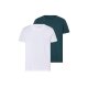 LIVERGY® Herren T-Shirts, 2 Stück (dunkelgrün/weiß, L (52/54)) - B-Ware neuwertig