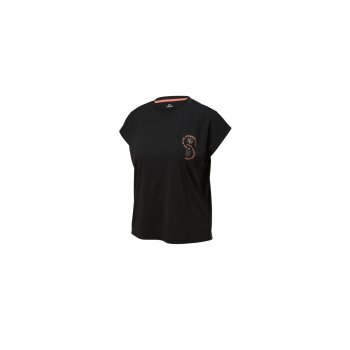 CRIVITT 2er-Pack Damen Funktions-T-Shirts, XS(32/34), tükis/schwarz - B-Ware neuwertig