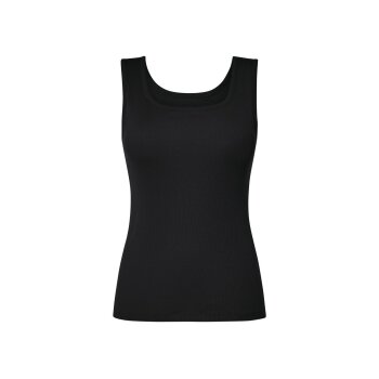 esmara® Damen Tops, 2 Stück, in modischer Ripp-Qualität (Schwarz/weiß, M(40/42)) - B-Ware neuwertig
