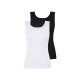 esmara® Damen Tops, 2 Stück, in modischer Ripp-Qualität (Schwarz/weiß, M(40/42)) - B-Ware neuwertig