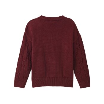LUPILU® Kinder Grobstrickpullover, mit Zopfmuster (Rot, 122/128) - B-Ware neuwertig