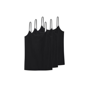 esmara® Damen Spaghettiträgerhemden, 3 Stück (Schwarz, XS(32/34)) - B-Ware neuwertig