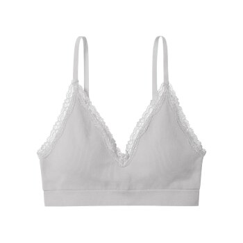 ESMARA® Damen Geripptes Bustier mit Spitze (Hellgrau,...