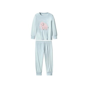 LUPILU® Kleinkinder-Plüschpyjama, 98/104, hellblau - B-Ware neuwertig