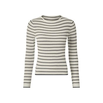 ESMARA® Damen Gerippter Strickpullover (Schwarz/weiß, L (44/46)) - B-Ware neuwertig