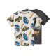MATTEL T-Shirts, 2 Stück, 122/128, Hot Wheels/weiß/grau - B-Ware neuwertig