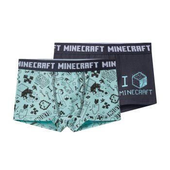 Mojang Minecraft Kinder-Boxershorts, 2 Stück,...