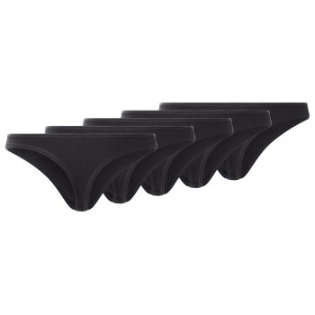 esmara® Damen Strings, 5 Stück (Schwarz, S(36/38)) - B-Ware neuwertig