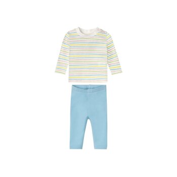 LUPILU® Baby Set, mit Baumwolle (Streifen/hellblau, 62/68) - B-Ware neuwertig
