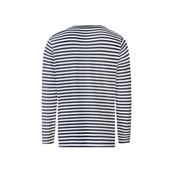 LIVERGY® Herren Langarmshirt 2 Stück, mit Baumwolle (Streifen dunkelrot, L(52/54)) - B-Ware neuwertig