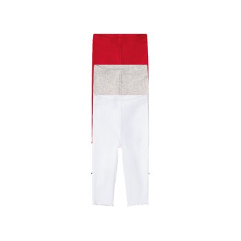 lupilu® Baby Ripp-Leggings, hoher Bio-Baumwollanteil, 3er Set (rot/grau/weiß, 50/56) - B-Ware neuwertig