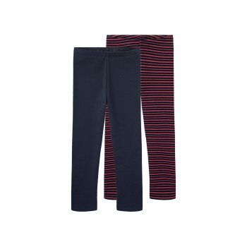 lupilu® Kinder Thermoleggings, 2 Stück, mit hohem Baumwollanteil (rot/navy, 122/128) - B-Ware neuwertig