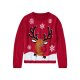 pepperts!® Kinder-Pullover, mit niedlichem Weihnachtsmotiv, 146/152, rot - B-Ware neuwertig
