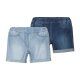 LUPILU® Kleinkinder Denimshorts, 2 Stück, mit elastischem Bund (Blau, 122/128) - B-Ware neuwertig