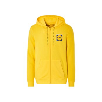 LIVERGY® Herren Sweatjacke mit Lidl-Print (gelb, S (44/46)) - B-Ware neuwertig