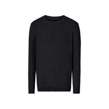 LIVERGY® Herren Feinstrickpullover aus reiner Baumwolle (schwarz, XL(56/58)) - B-Ware neuwertig