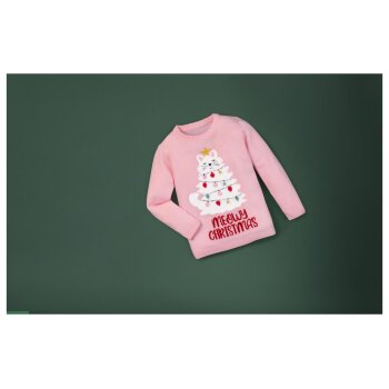 lupilu® Kinder Weihnachtspullover, mit Rippbündchen (rosa, 98/104) - B-Ware neuwertig