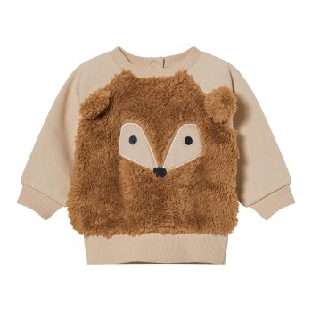 lupilu® Baby-Plüsch-Pullover, mit niedlicher Stickerei (Beige, 74/80) - B-Ware neuwertig