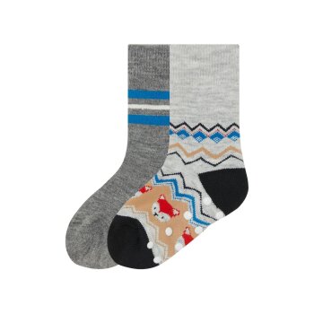 lupilu® Kleinkinder Thermosocken, 2 Paar, mit Silikonnoppen (Grau, 27/30) - B-Ware neuwertig