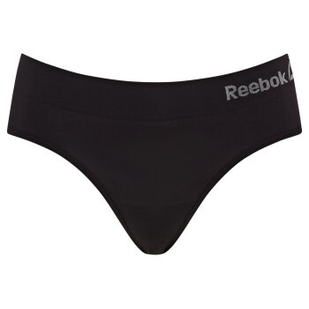 Damen Slips, 3 Stück, mit elastischen Reebok Markenbund (schwarz/grau, M) - B-Ware neuwertig