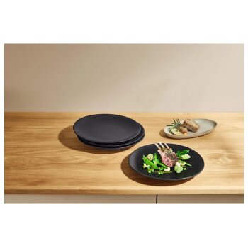 SILVERCREST® Speiseteller- \ Suppenteller-Set, 4-teilig (Speiseteller, Schwarz) - B-Ware neuwertig