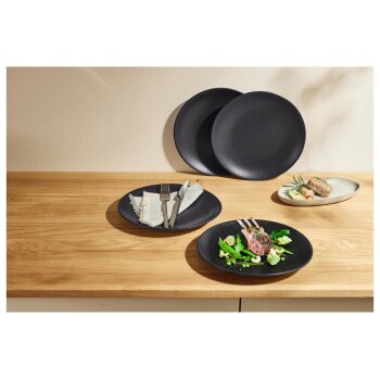 SILVERCREST® Speiseteller- \ Suppenteller-Set, 4-teilig (Speiseteller, Schwarz) - B-Ware neuwertig