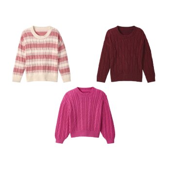 LUPILU® Kinder Grobstrickpullover, mit Zopfmuster -...