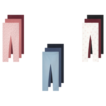 LUPILU® Kinder-Leggings, 3 Stück, mit hohem...