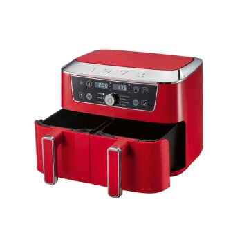 SILVERCREST® Doppelzonen-Heißluftfritteuse »Retro 1973 - SHFDDR 2600 C2« (rot 1973) - B-Ware neuwertig