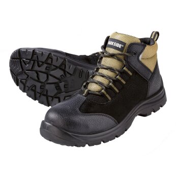 PARKSIDE® Herren S3-Sicherheitsschuhe/S3-Sicherheitsstiefel mit Schnürung (schwarz/khaki, 42) - B-Ware neuwertig