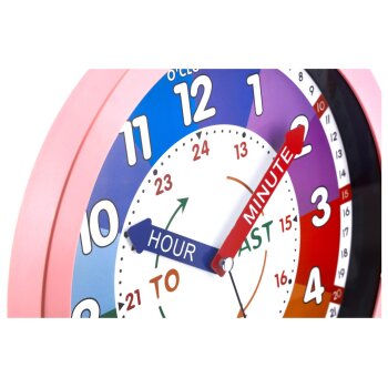 LUPILU® Lern-Wanduhr, analog, rosa - B-Ware neuwertig