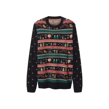 ESMARA MEN Herren Weihnachtspullover (Schwarz, L (52/54))...