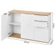LIVARNO Sideboard, Perlweiß/Artisan-Eiche-Nachbildung - B-Ware Transportschaden