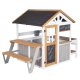 roba Gartenspielhaus mit Spielküche und Picknicktisch, Holz, mehrfarbig lasiert - B-Ware Transportschaden Kosmetisch