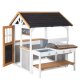 roba Gartenspielhaus mit Spielküche und Picknicktisch, Holz, mehrfarbig lasiert - B-Ware Transportschaden Kosmetisch