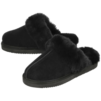 ESMARA® Damen Premium Lammfellhausschuhe (Schwarz, 37) - B-Ware neuwertig