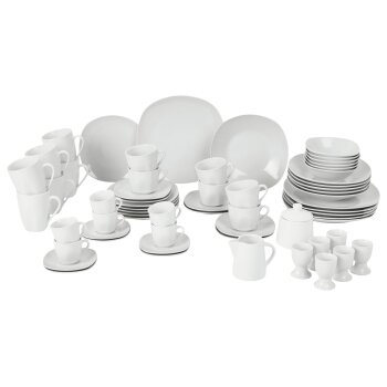 SILVERCREST® Porzellan-Kombiservice, 62-teilig -...