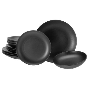 CREATABLE Tellerset »Magic Black«, 12-teilig...