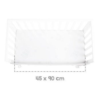 roba Stuben- & Beistellbett 3in1 mit Barriere + Matratze, Holz weiß - B-Ware
