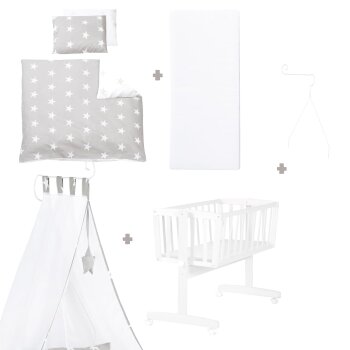 roba Little Stars Komplettwiegenset, 40 x 90 cm, weiß - B-Ware