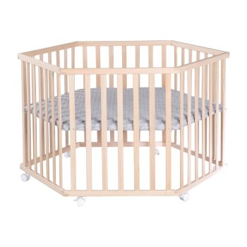 roba Laufgitter Cosiplay, 6-eckig, aus Bio-Buche, inkl. Schutzeinlage roba Style - B-Ware Transportschaden M (Möbel)