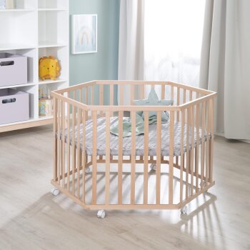 roba Laufgitter Cosiplay, 6-eckig, aus Bio-Buche, inkl. Schutzeinlage roba Style - B-Ware Transportschaden M (Möbel)